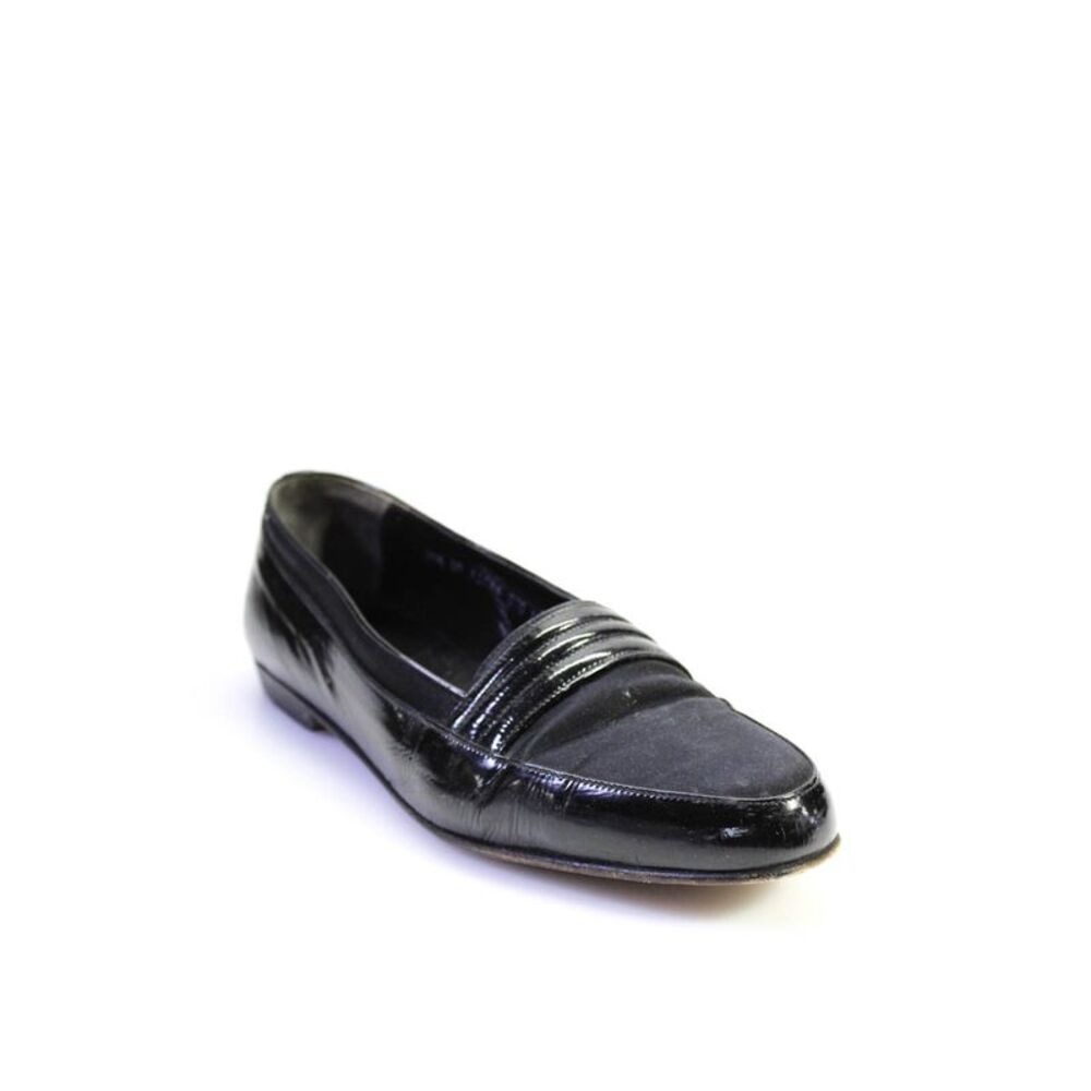 Botticelli Mens Nylon Leather Trim Apron Toe Slip On Loafers Black Size 10.5 D